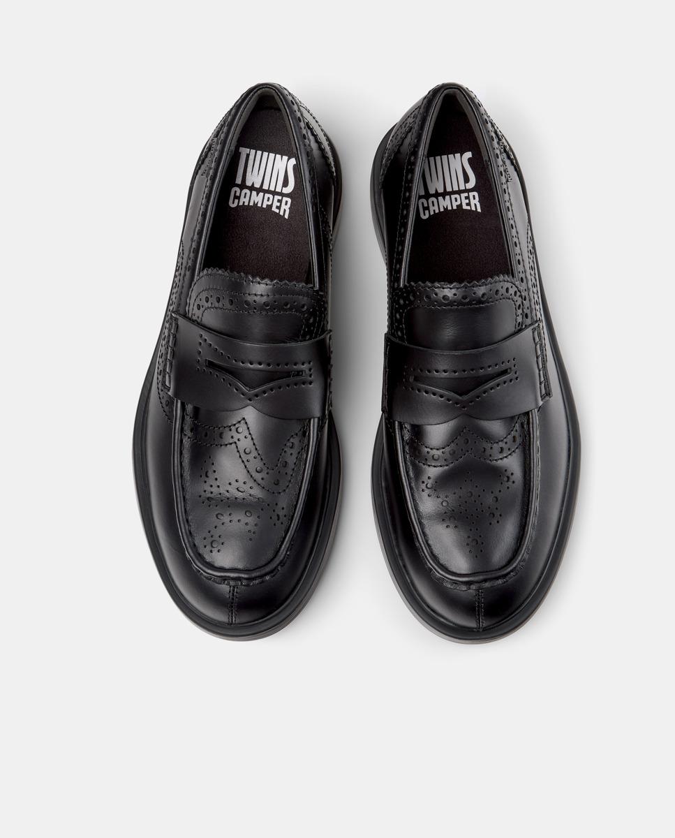 Mocassins de Pele Dean Twins Preto-2