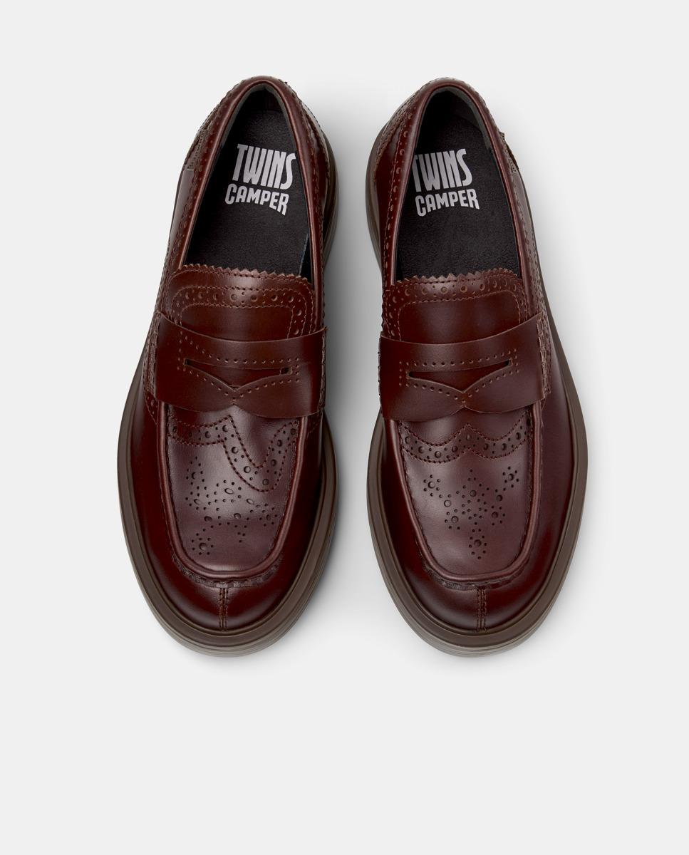Mocassins de Pele Dean Twins Bordeaux-2