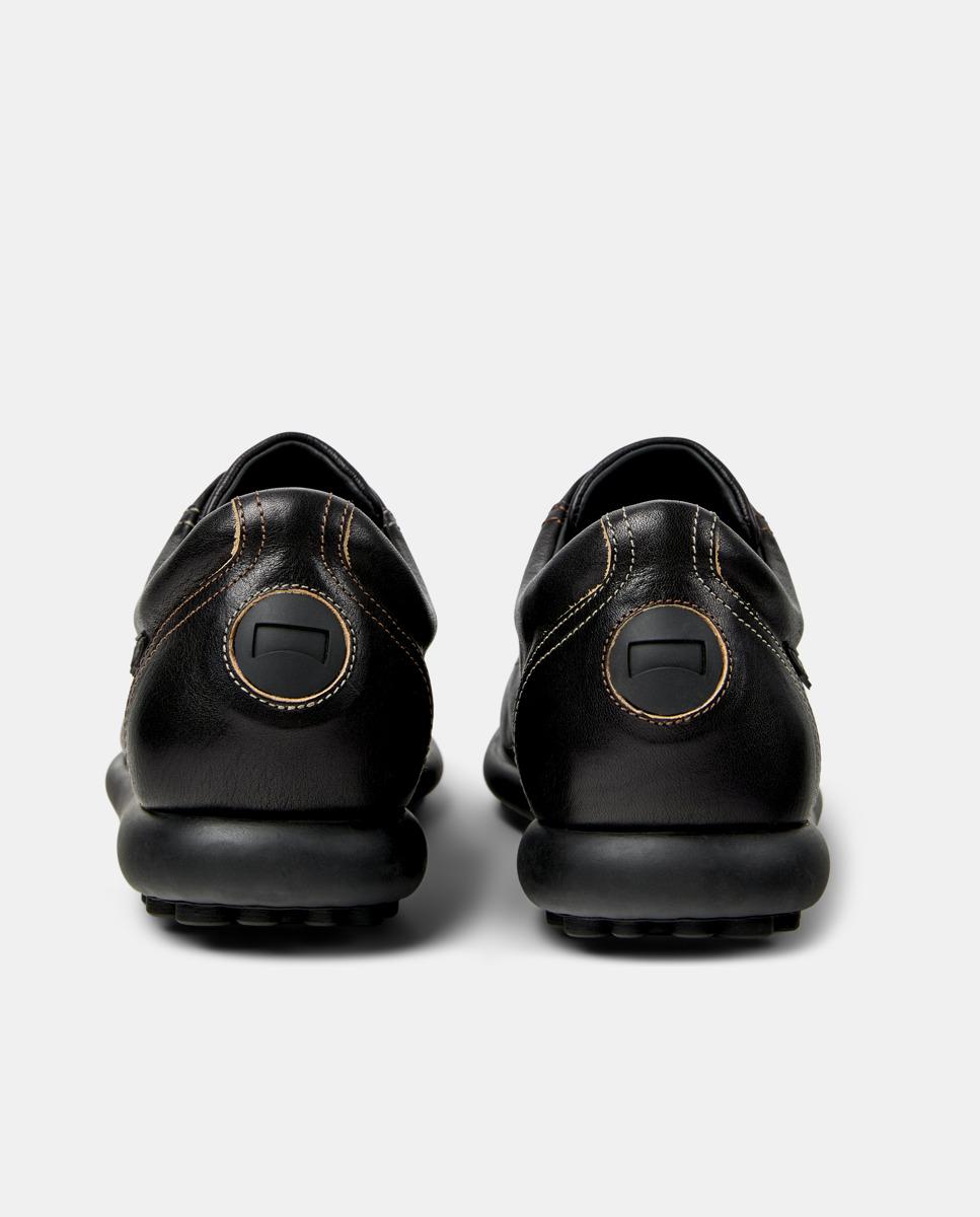 Sapatilhas Formais em Pele Pelotas Ariel Hella Twins com Atacadores Preto-3