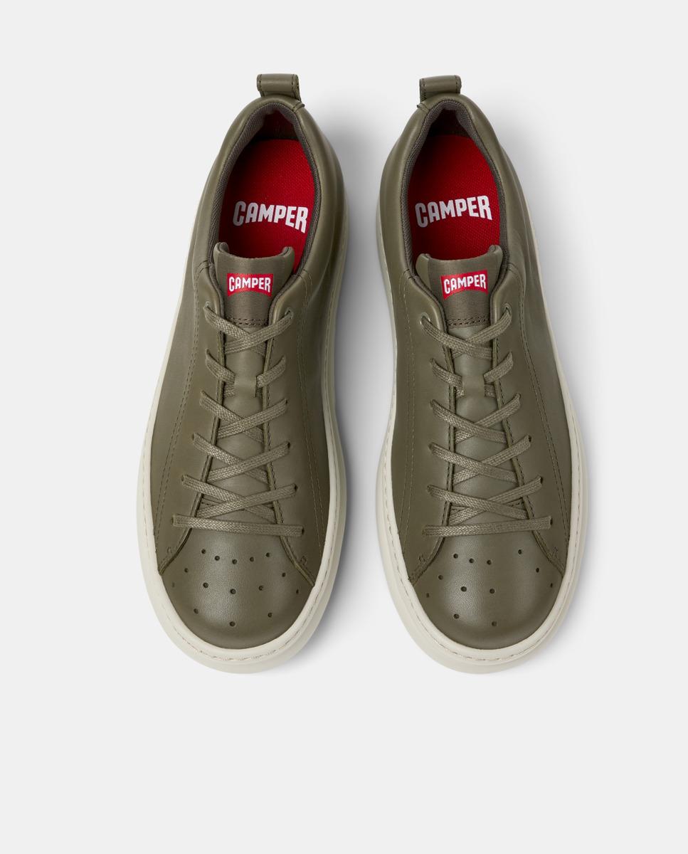 Sapatilhas de Pele Runner Four com Atacadores Verde-militar-2