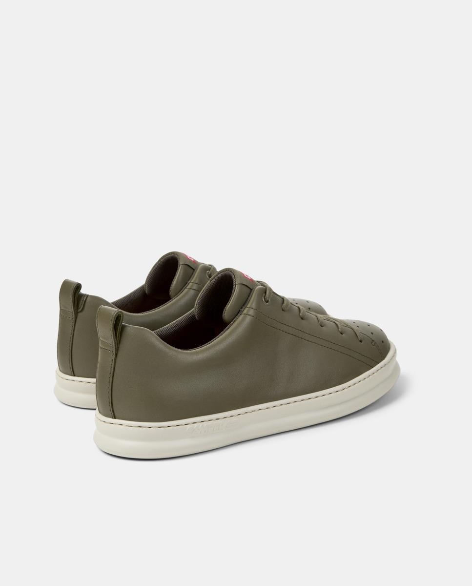 Sapatilhas de Pele Runner Four com Atacadores Verde-militar-3