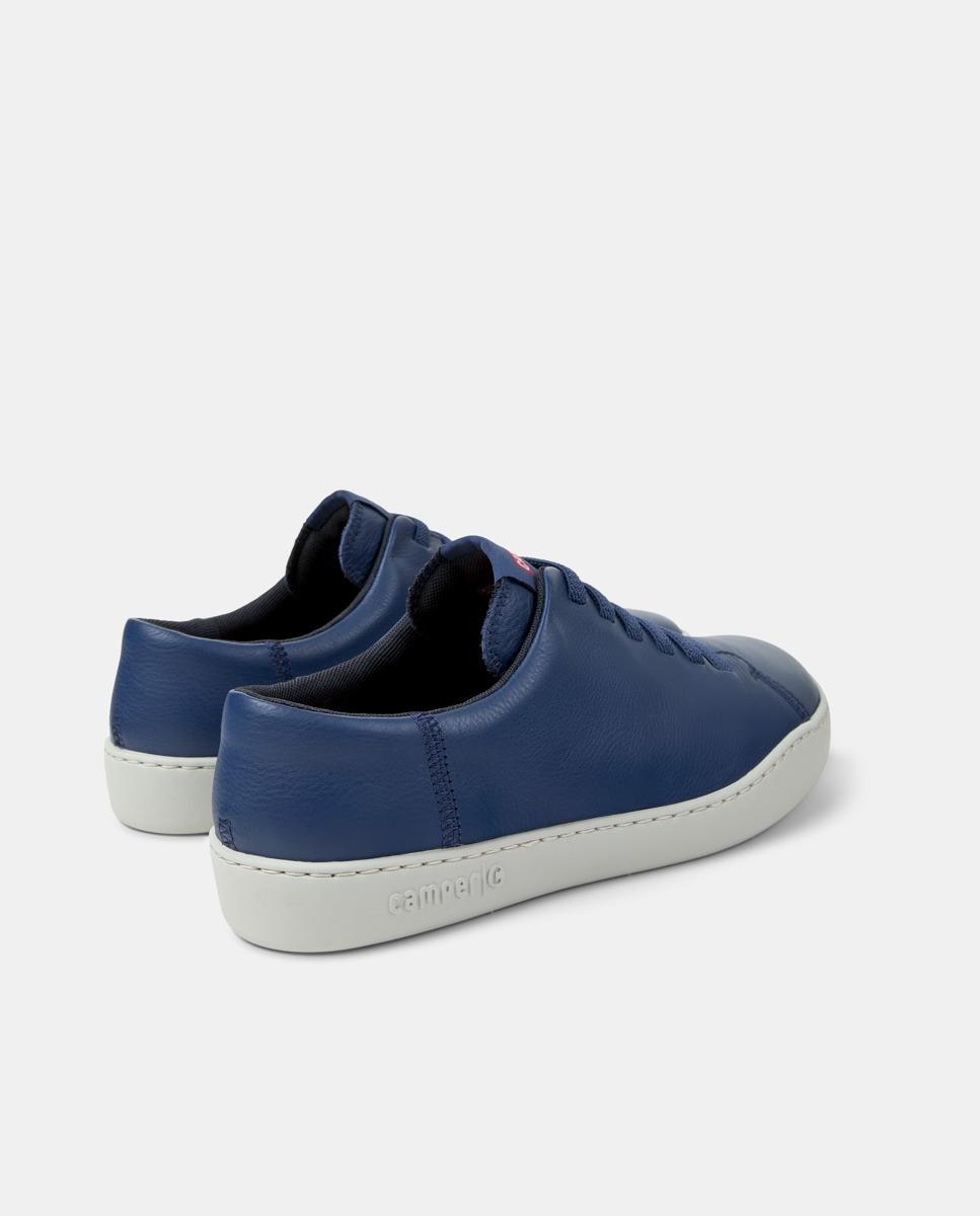 Sapatilhas de Pele Peu Touring Lisas com Atacadores Azul-3