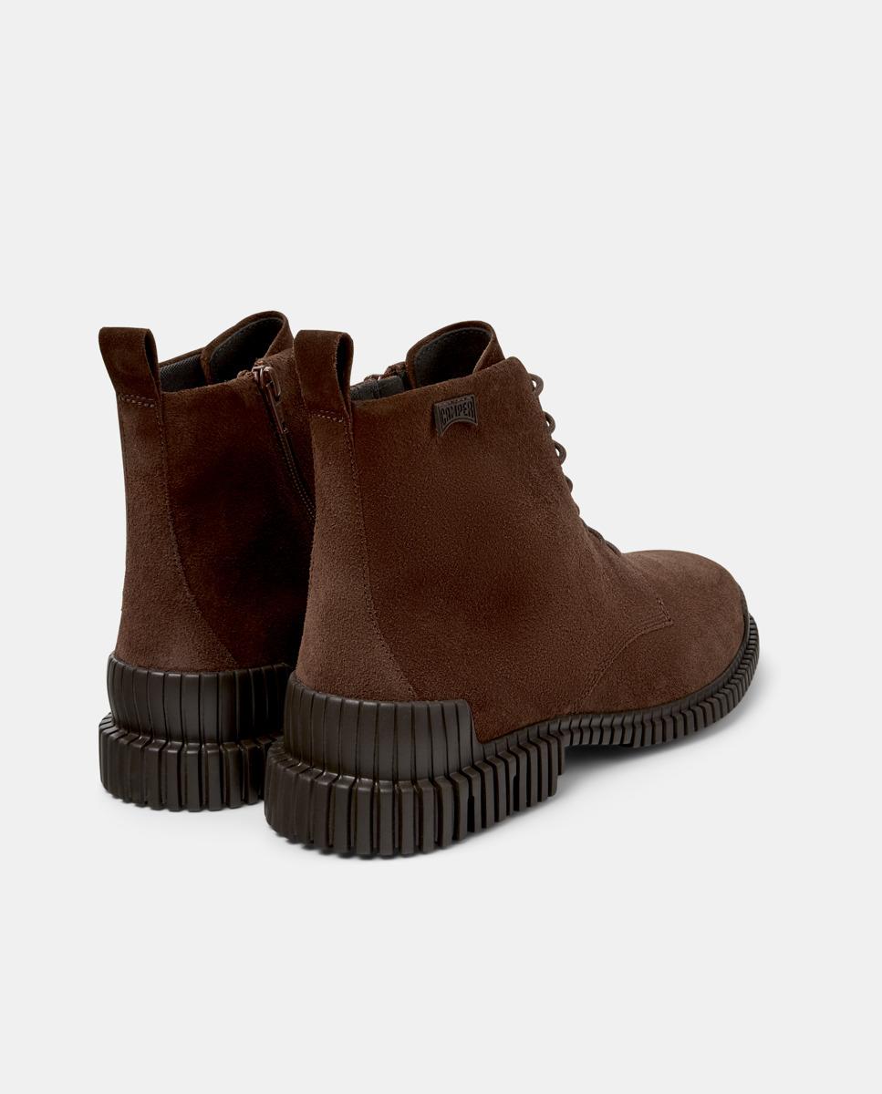Botins de Pele Pix com Atacadores Castanho-3