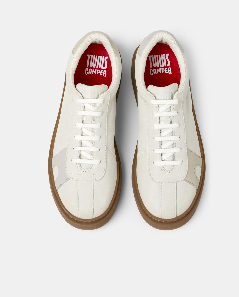 Sapatilhas de Vestir em Pele Runner Twentyfive Twins Branco-2