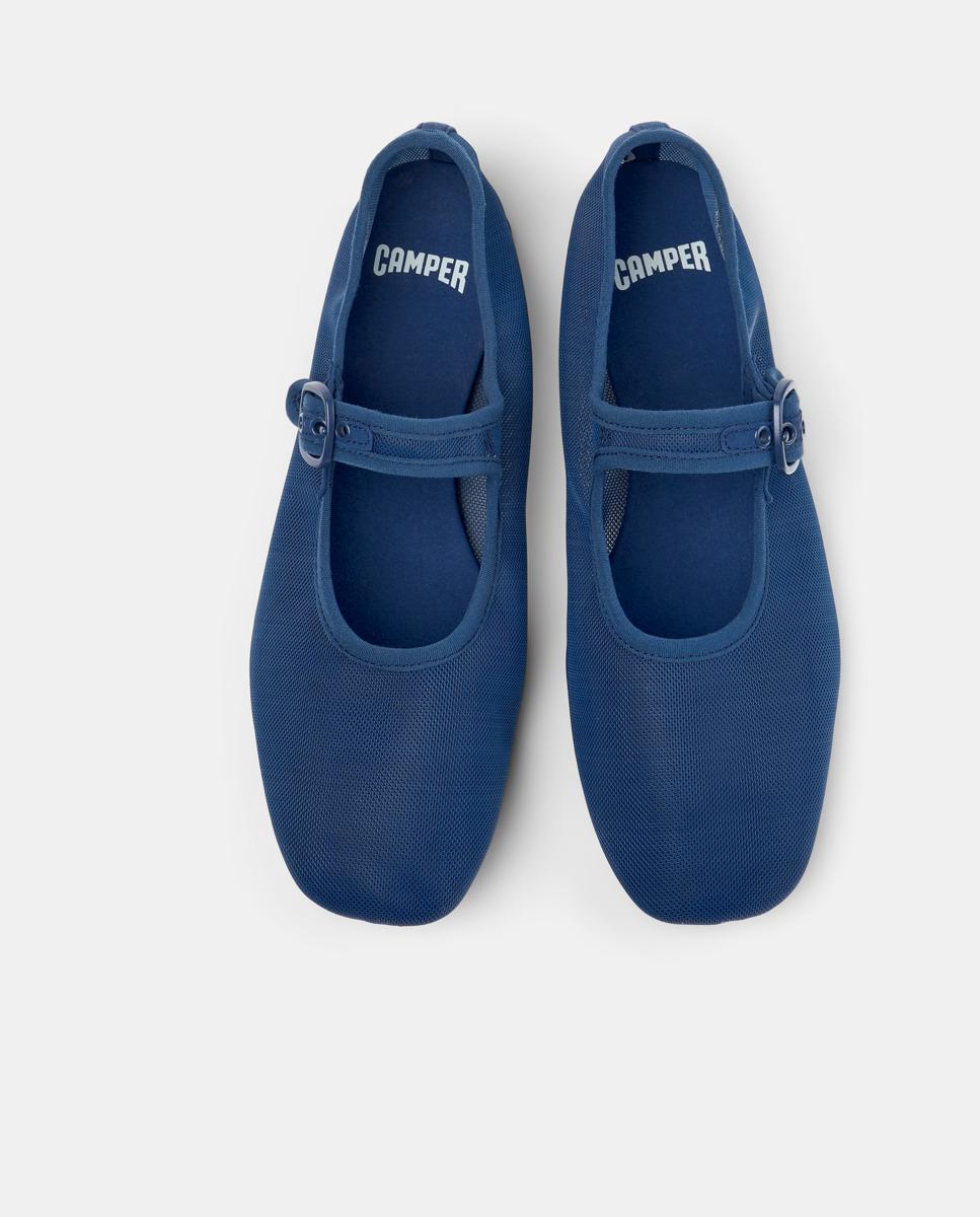 Sapatos Rasos Casi Myra com Fivela Azul-escuro-2