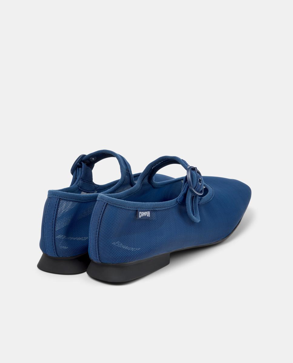 Sapatos Rasos Casi Myra com Fivela Azul-escuro-3