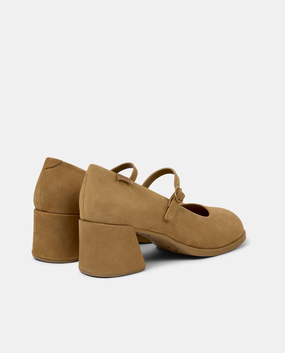 Sapatos de Salto Kora de Pele Castanho-claro-3