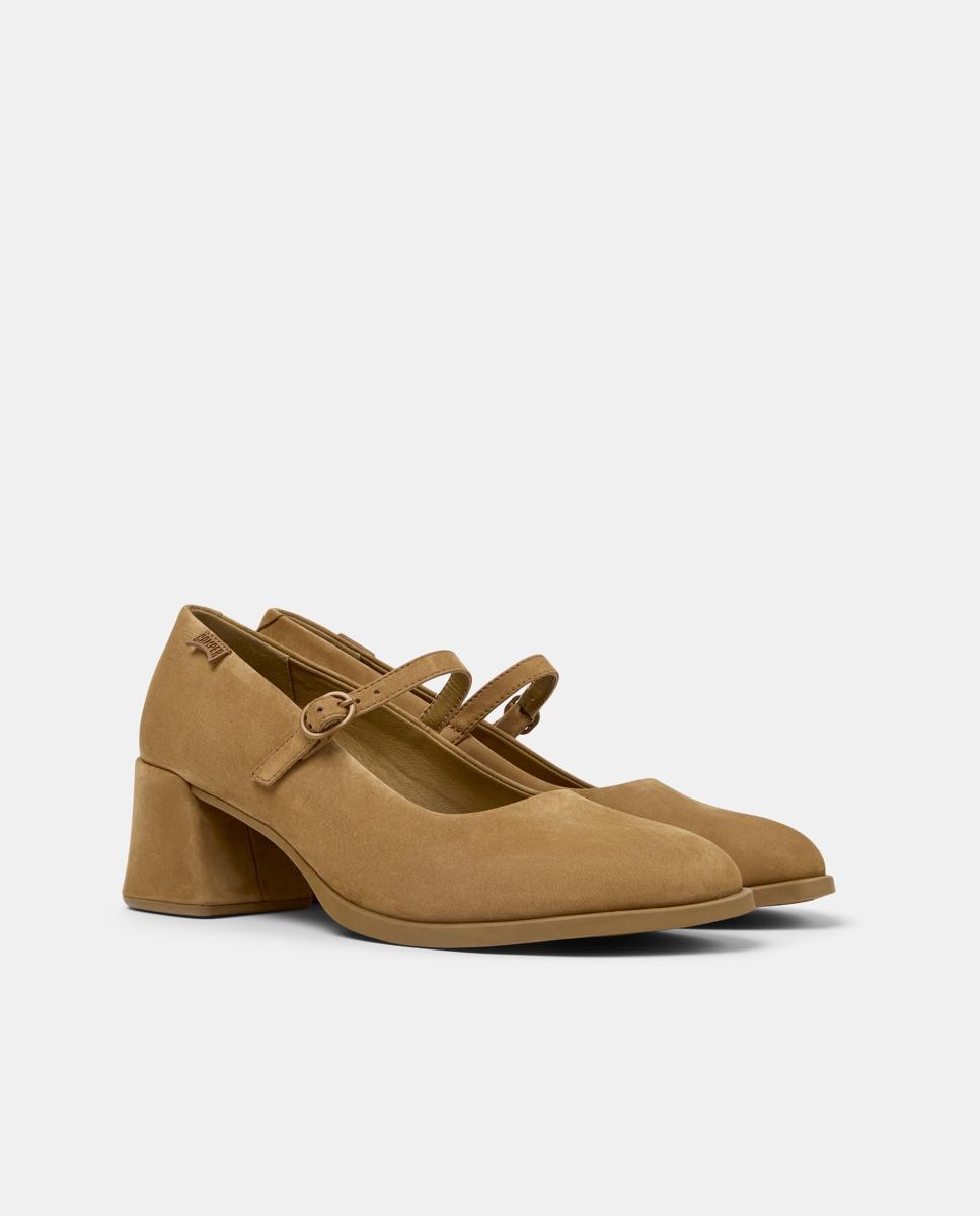 Sapatos de Salto Kora de Pele Castanho-claro-5