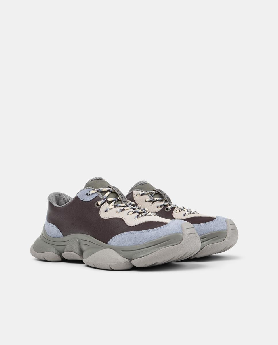 Sapatilhas de Pele Karst 2 Castanho / Branco gasto-5