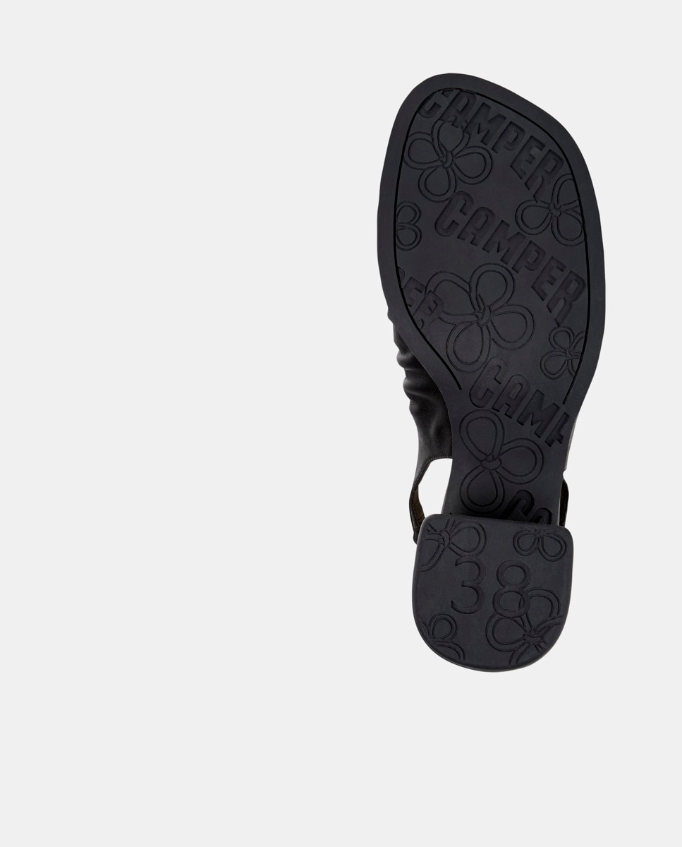 Mocassins com Salto de Pele Kora Preto-5