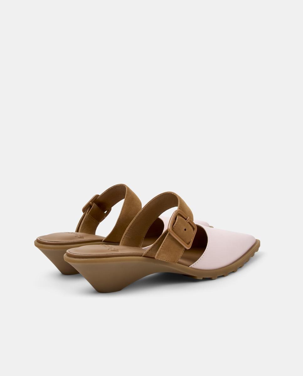 Mules de Pele Anita Rosa/Chocolate-3