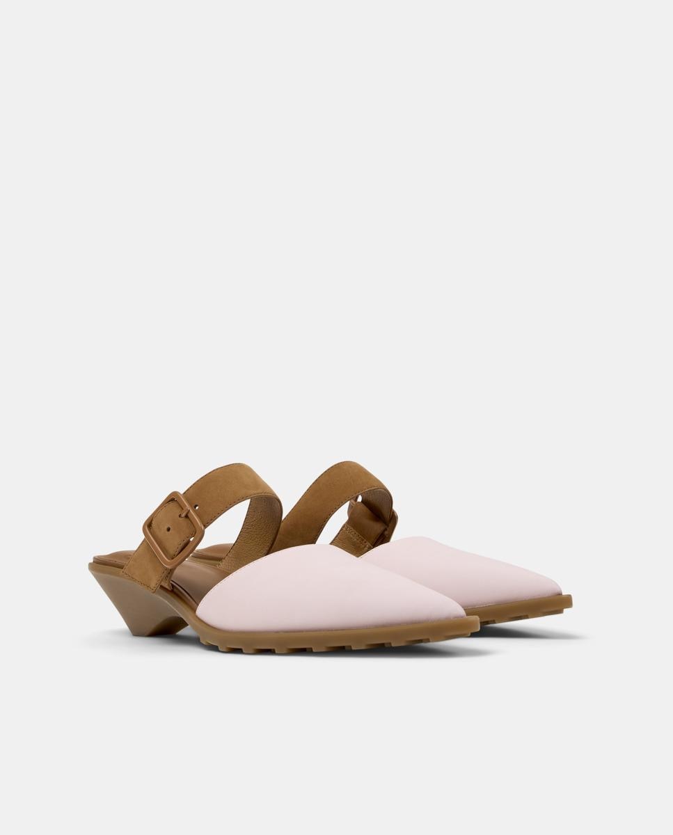 Mules de Pele Anita Rosa/Chocolate-5