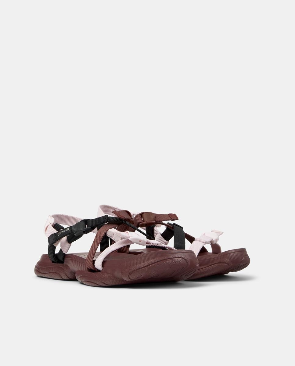 Sandálias Rasas Karst Sandal com Velcro Bordeaux-5