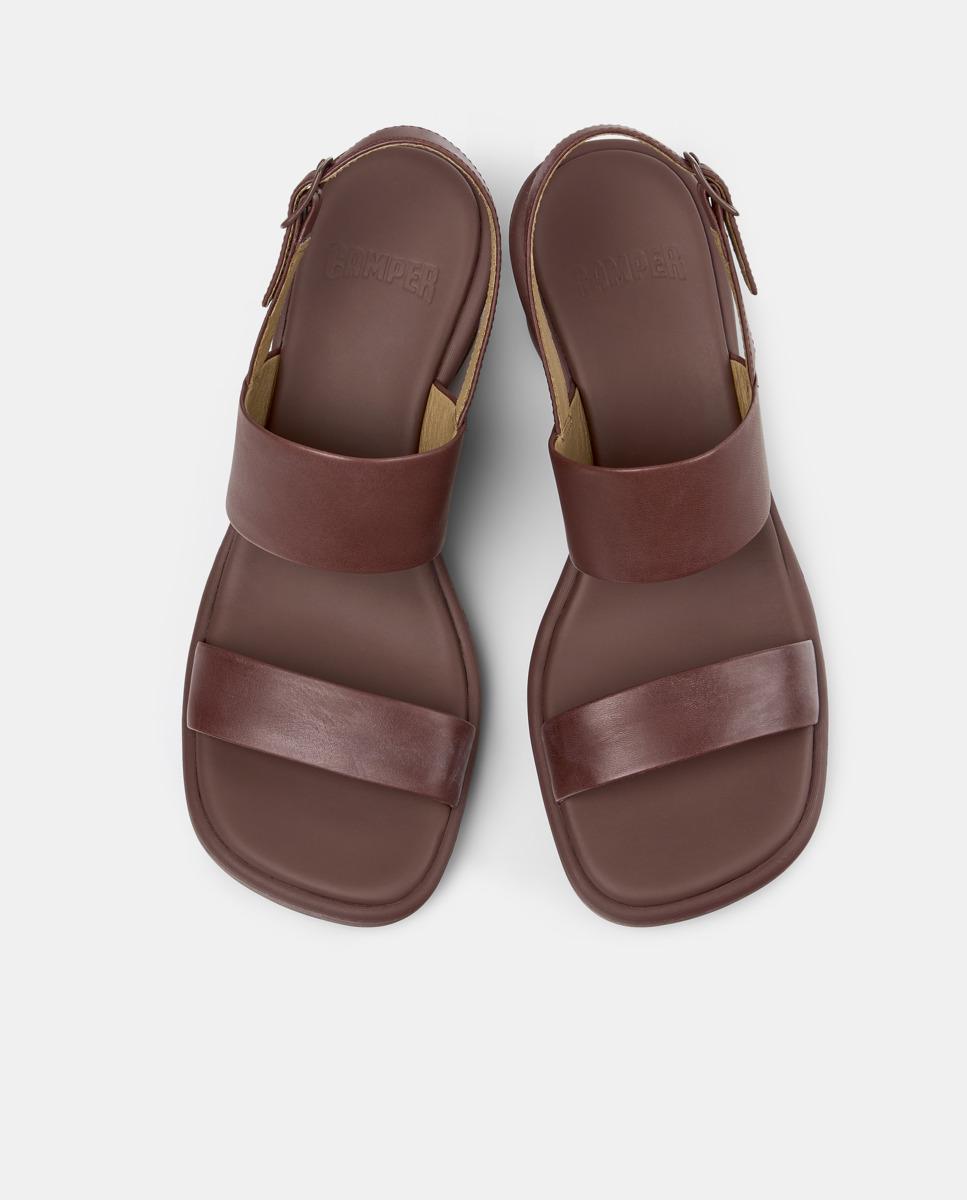 Sandálias Louise Sandal de Pele com Cunha Bordeaux-2