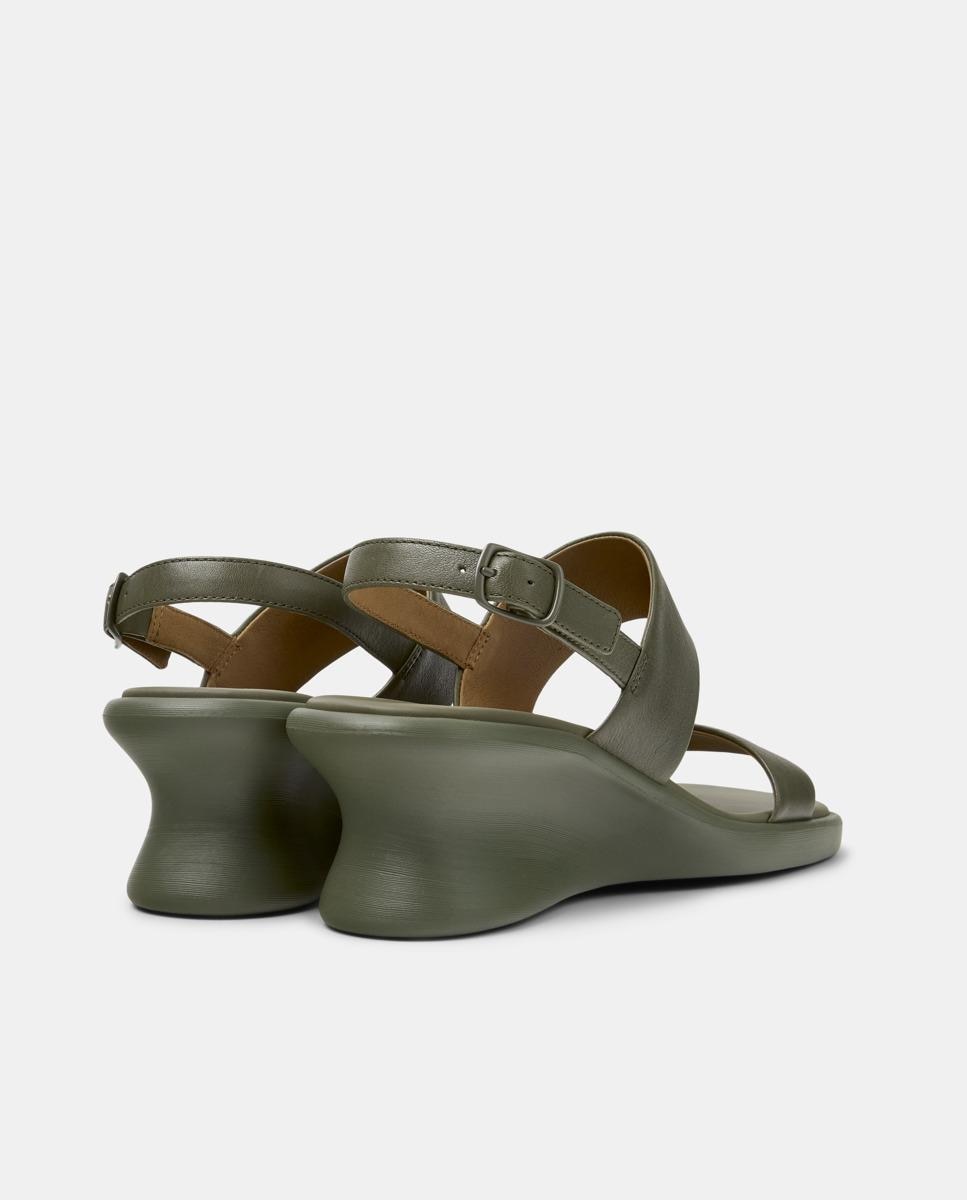 Sandálias de Cunha em Pele Louise Sandal Verde-militar-3