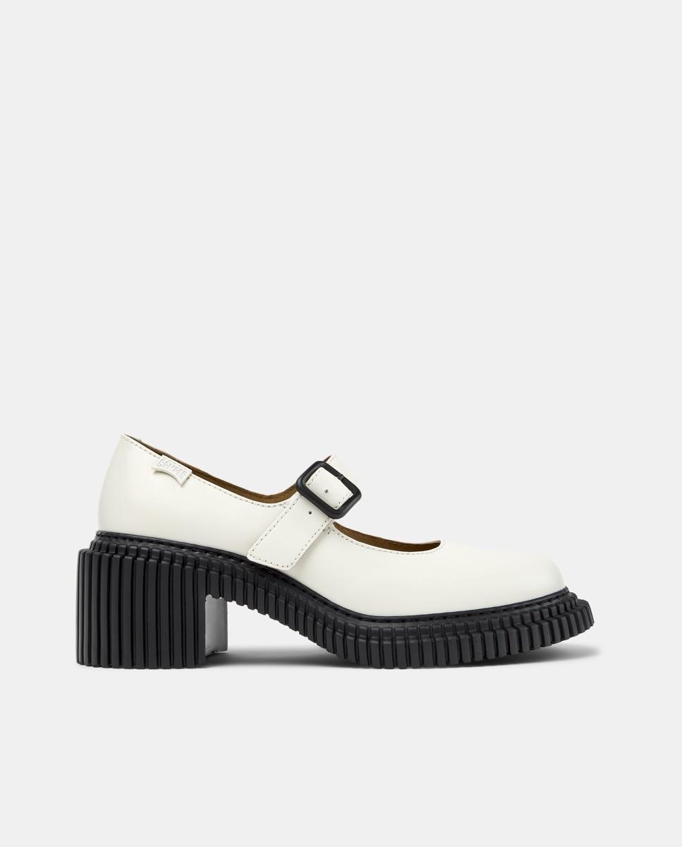 Sabrinas de Salto em Pele Pix London Branco / Preto-1