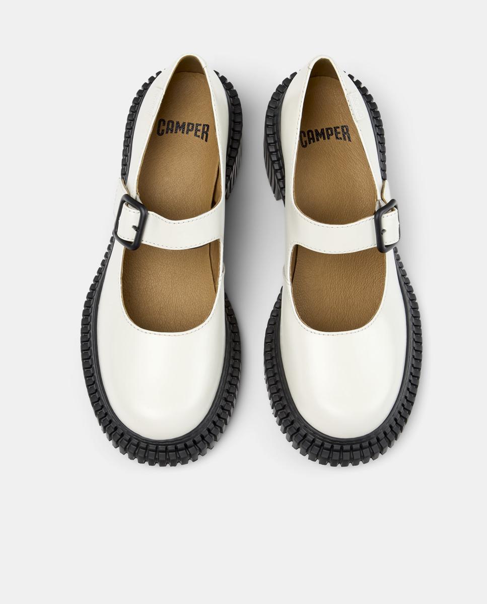 Sabrinas de Salto em Pele Pix London Branco / Preto-2
