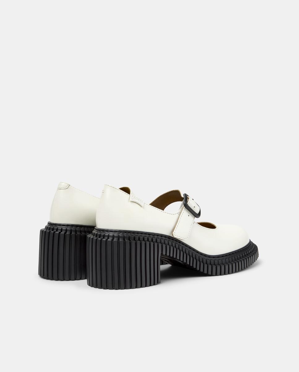 Sabrinas de Salto em Pele Pix London Branco / Preto-3