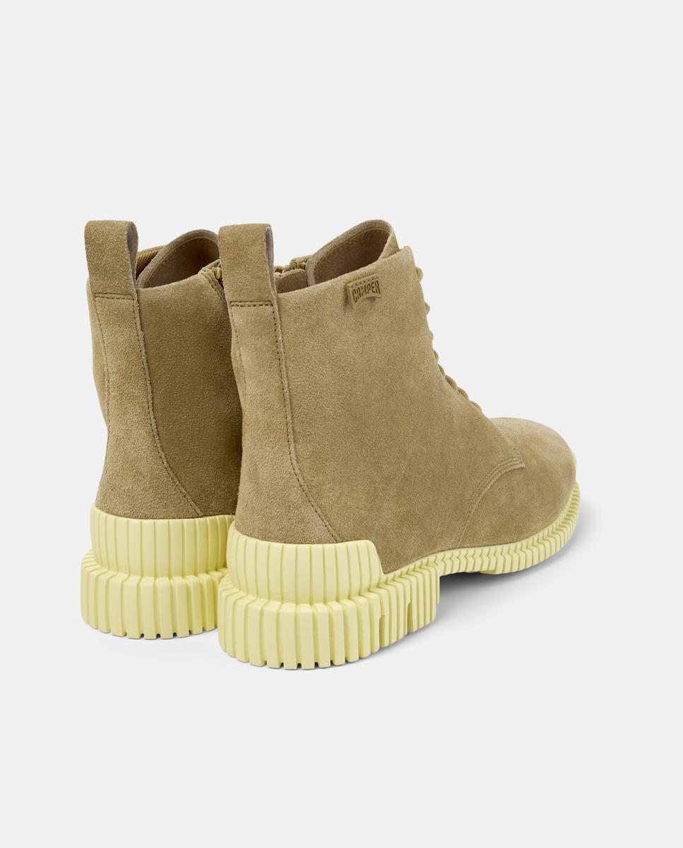 Botins de Pele Pix Bege-2