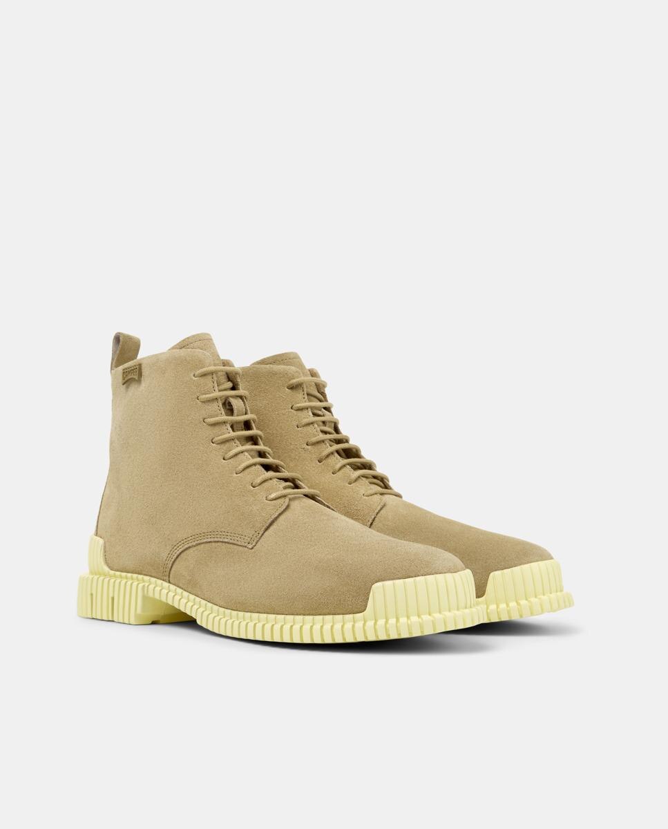 Botins de Pele Pix Bege-3