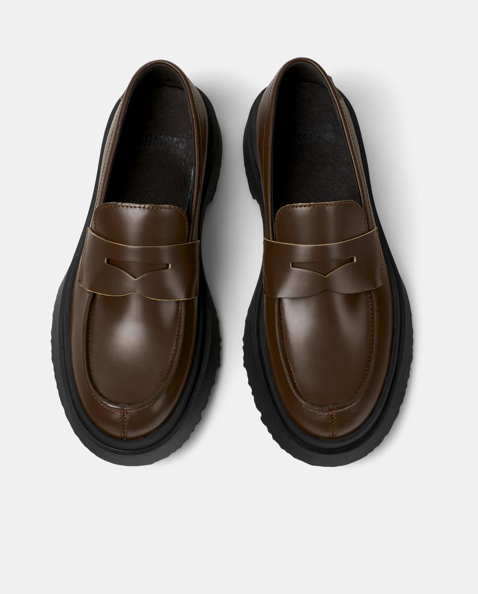 Mocassins de Pele Lisos com Palmilha Amovível Castanho-escuro-2