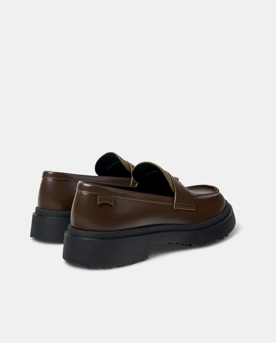 Mocassins de Pele Lisos com Palmilha Amovível Castanho-escuro-3