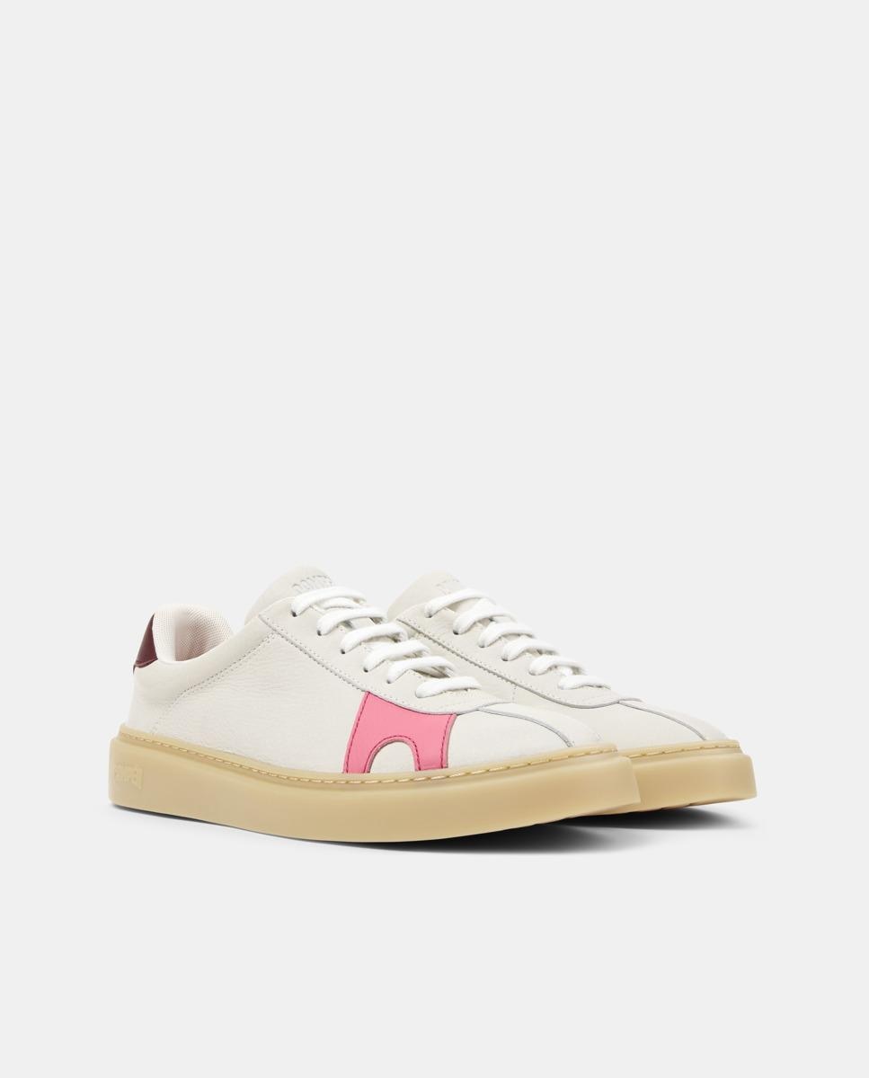 Sapatilhas Básicas de Pele Runner Twentyfive Twins Branco / Rosa-5