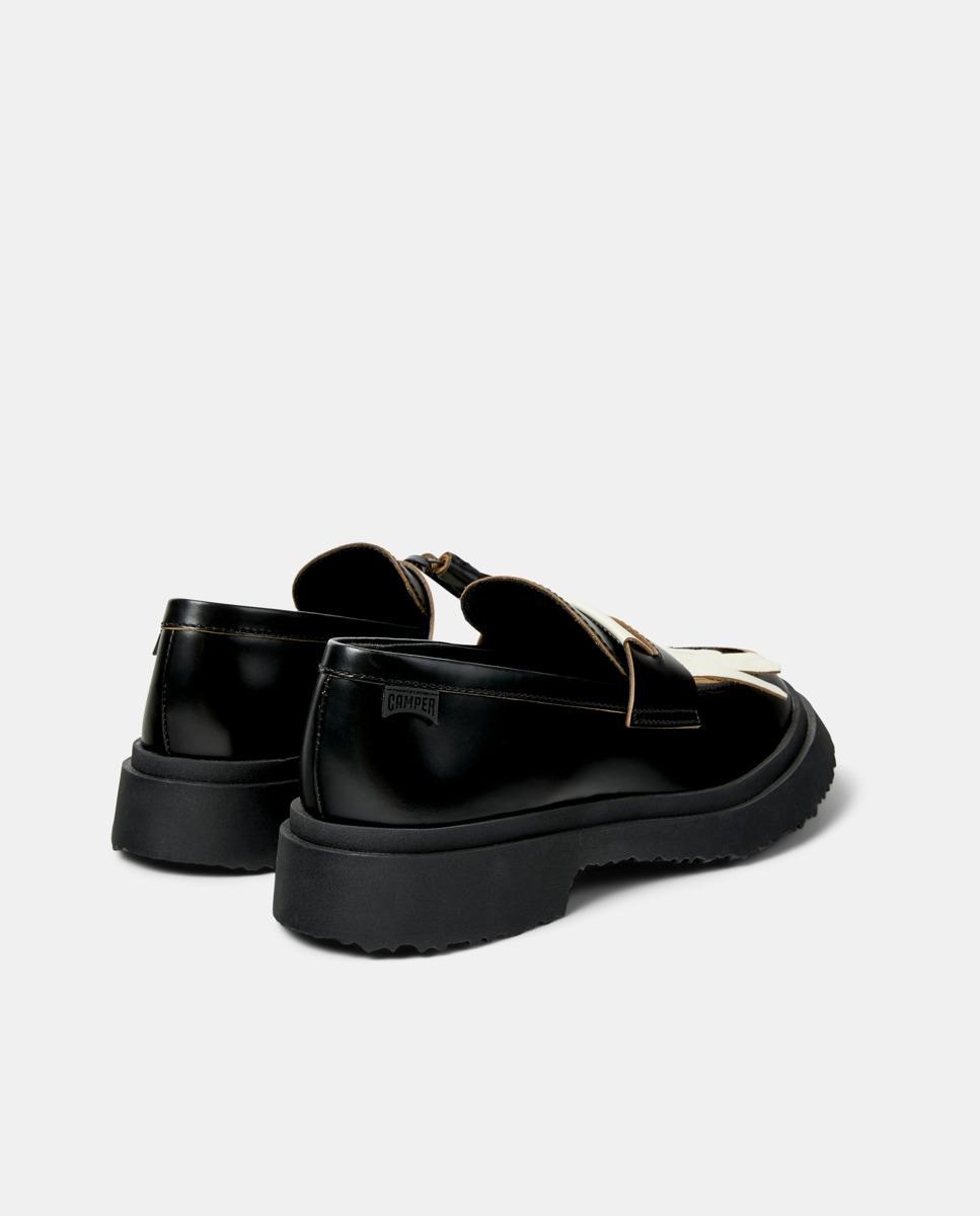 Mocassins de Pele Walden Twins Branco / Preto-3