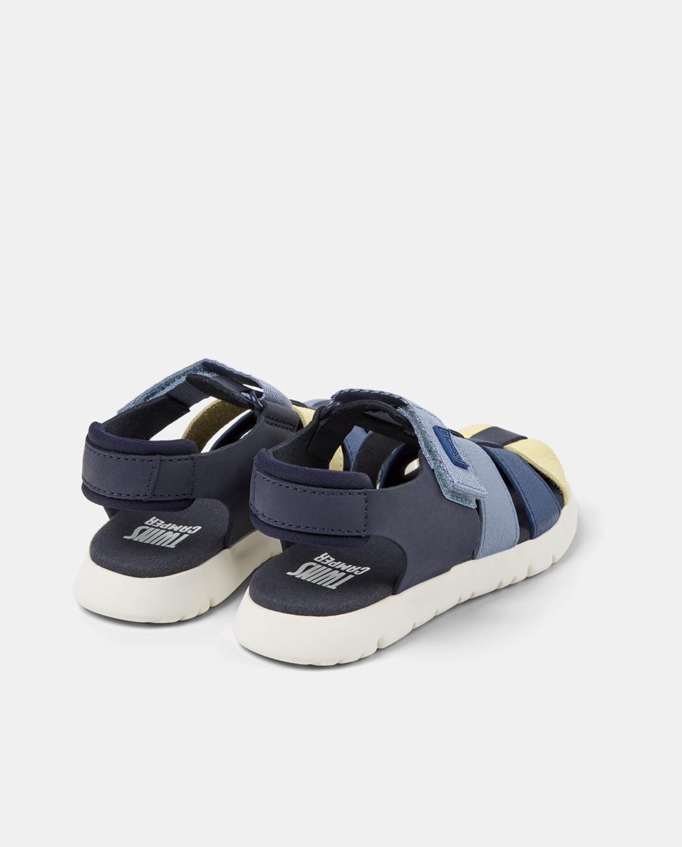 Sandálias Fechadas Infantil de Pele Oruga Twins Camper Azul claro / azul marinho-3