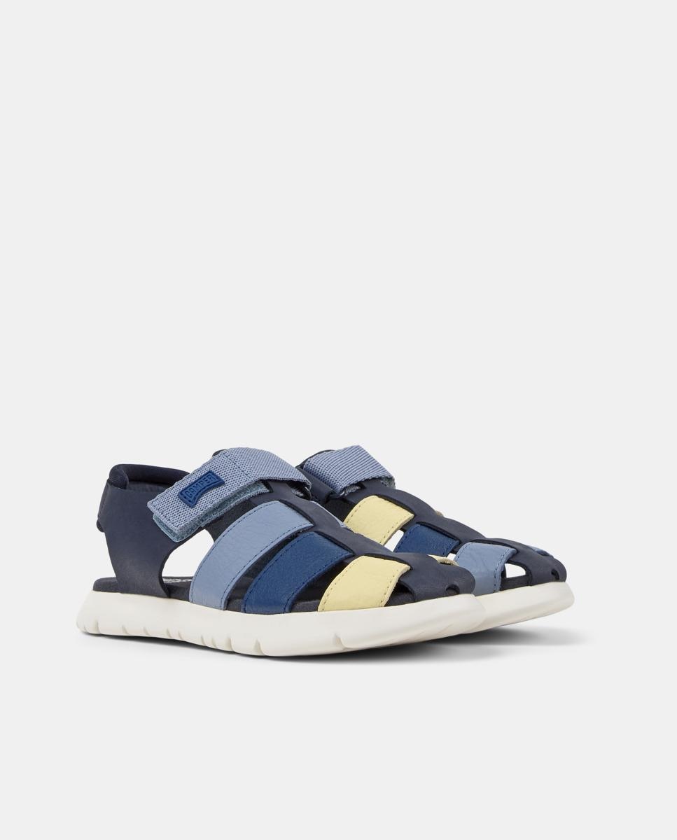 Sandálias Fechadas Infantil de Pele Oruga Twins Camper Azul claro / azul marinho-5