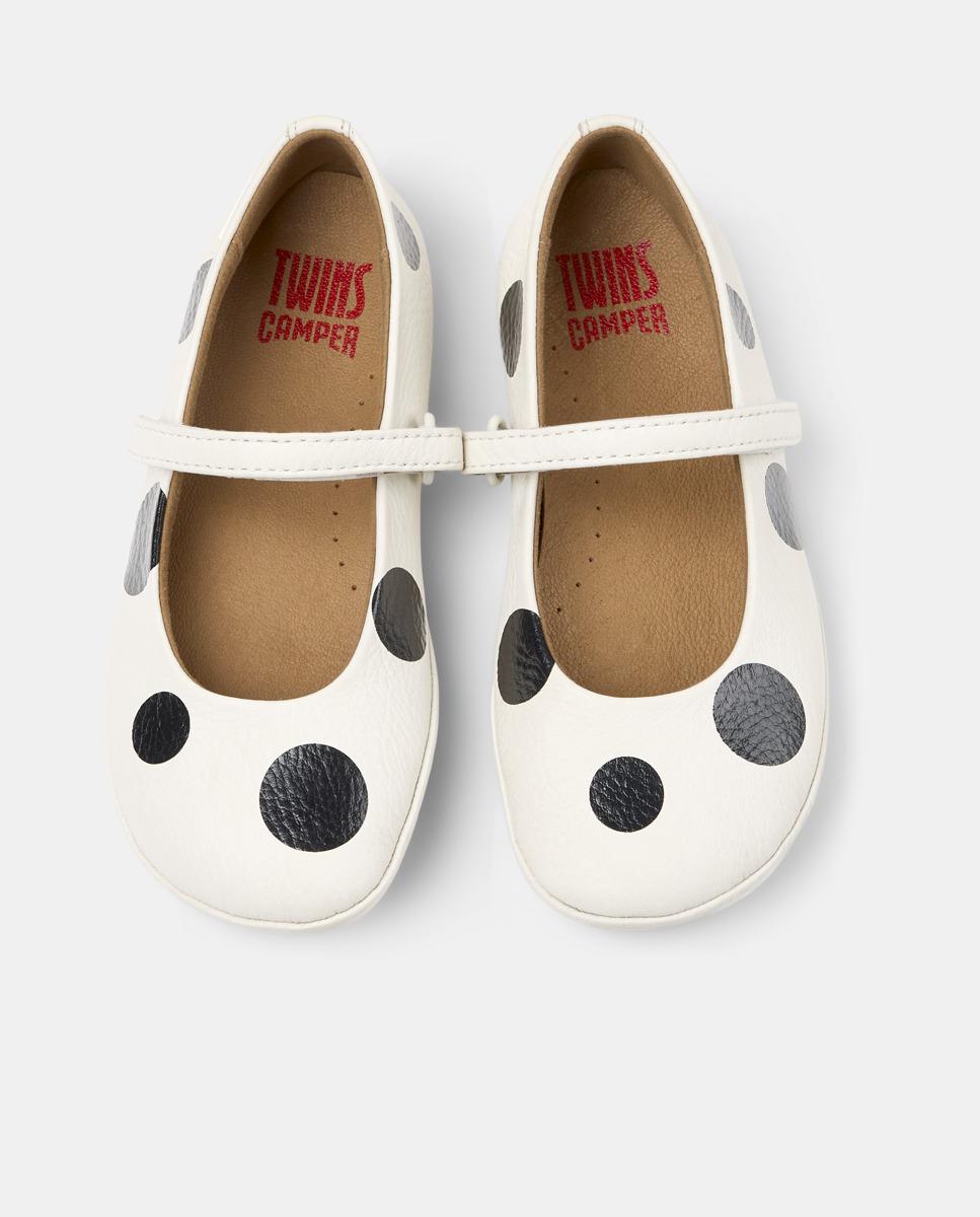 Merceditas de Pele Right Kids Twins Branco / Preto-2