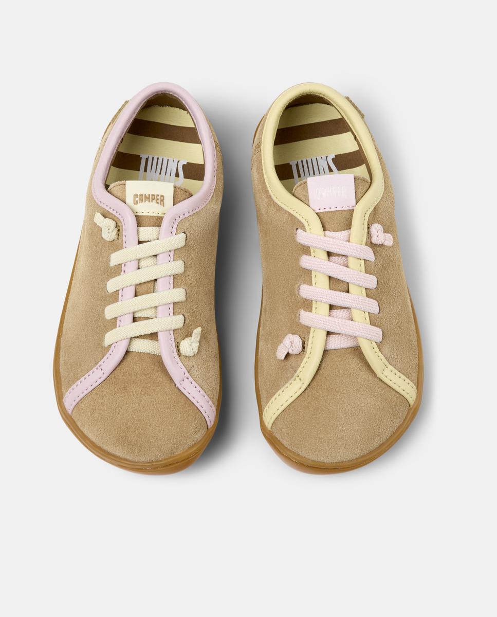 Zapatillas de Piel de Niño Peu Cami Twins Castanho-claro-2