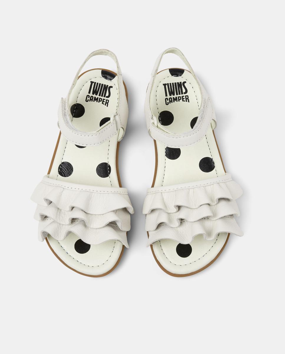 Sandálias Fechadas Infantil de Pele Right Kids Twins Branco-2