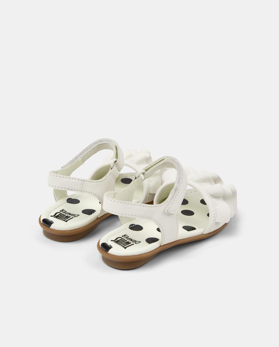 Sandálias Fechadas Infantil de Pele Right Kids Twins Branco-3