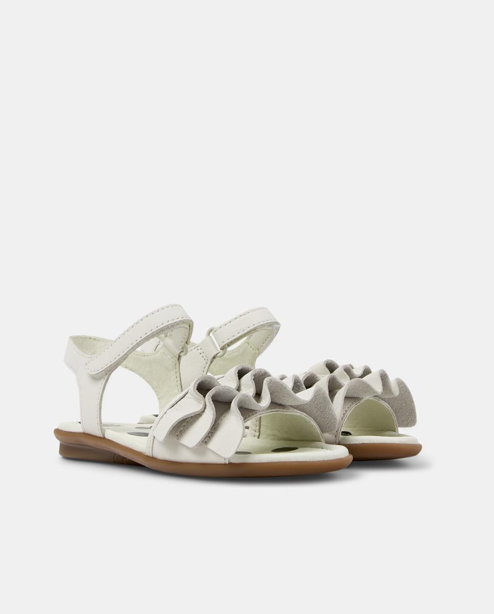 Sandálias Fechadas Infantil de Pele Right Kids Twins Branco-5