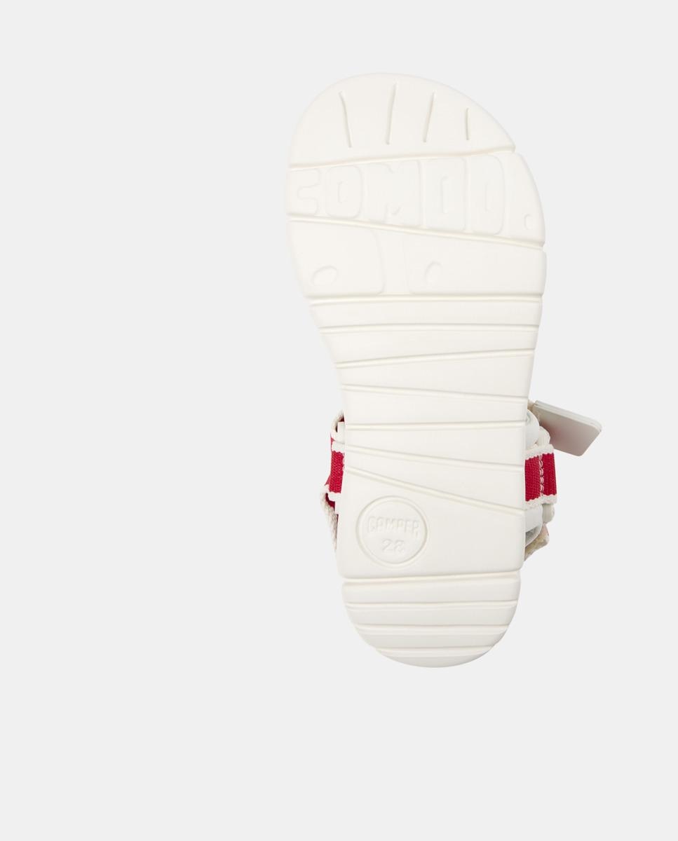Sandálias Abertas Oruga com Velcro Branco / Vermelho-4