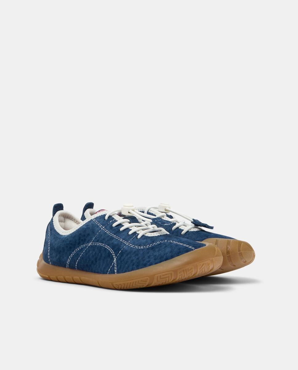 Sapatilhas de Pele Peu Path com Atacadores Infantil Camper Azul-5