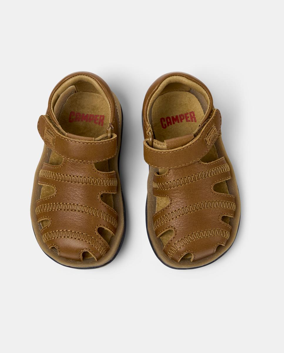 Sandálias Fechadas Infantil Bicho Ajustáveis com Plataforma Ergonómica Camper Castanho-2