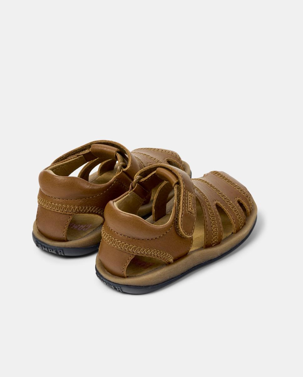 Sandálias Fechadas Infantil Bicho Ajustáveis com Plataforma Ergonómica Camper Castanho-3
