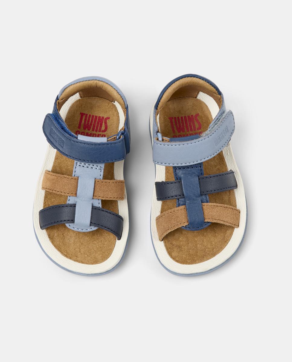 Sandálias Fechadas Infantil de Pele Bicho Twins Camper Multicolor-2