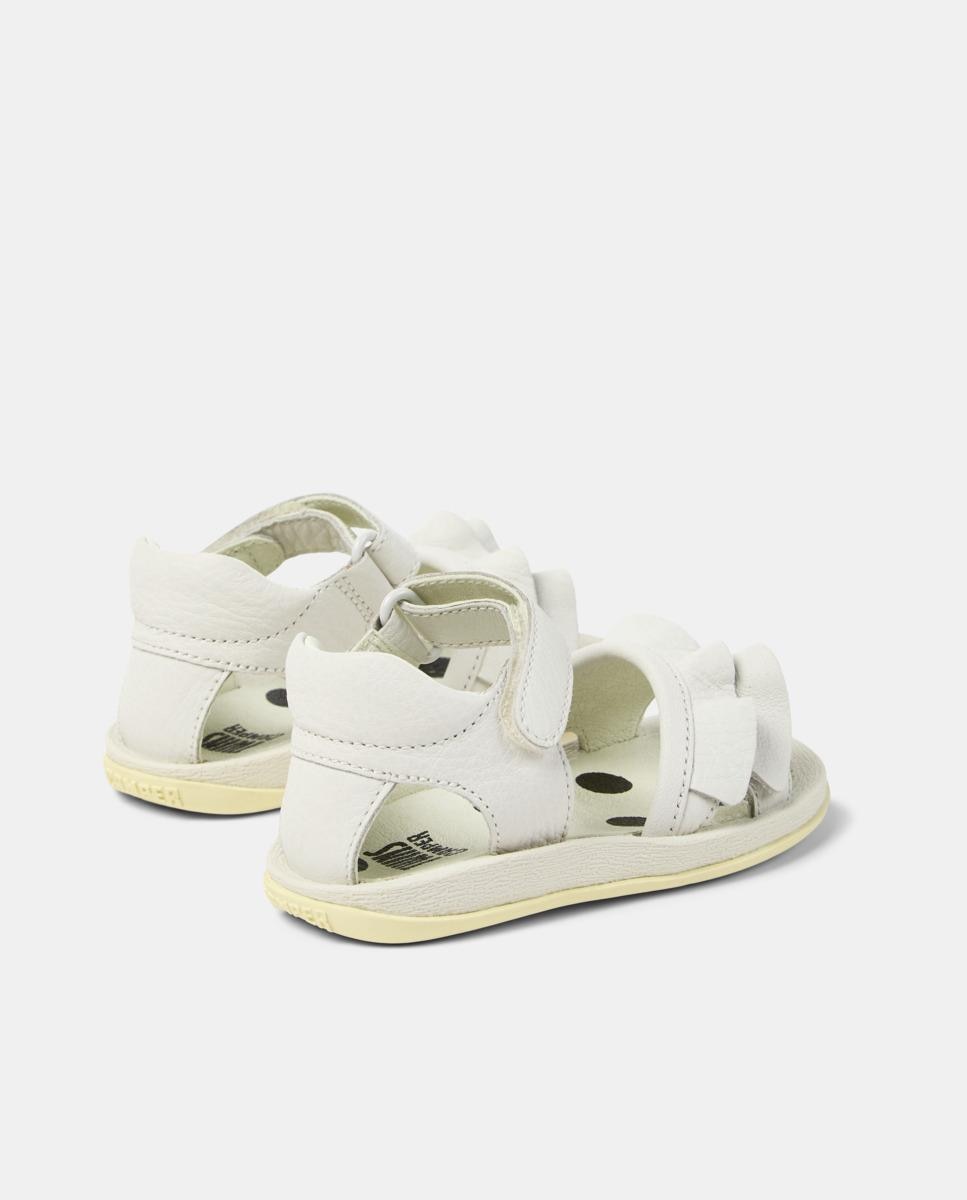 Sandálias Abertas Infantil Bicho Twins com Detalhes de Folhos Branco-3