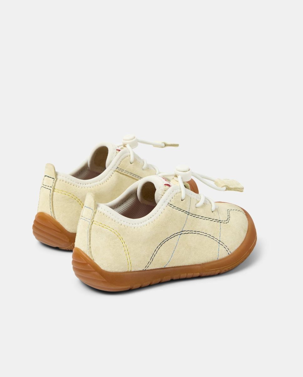 Sapatilhas de Pele Infantil Peu Path com Atacadores Amarelo-3