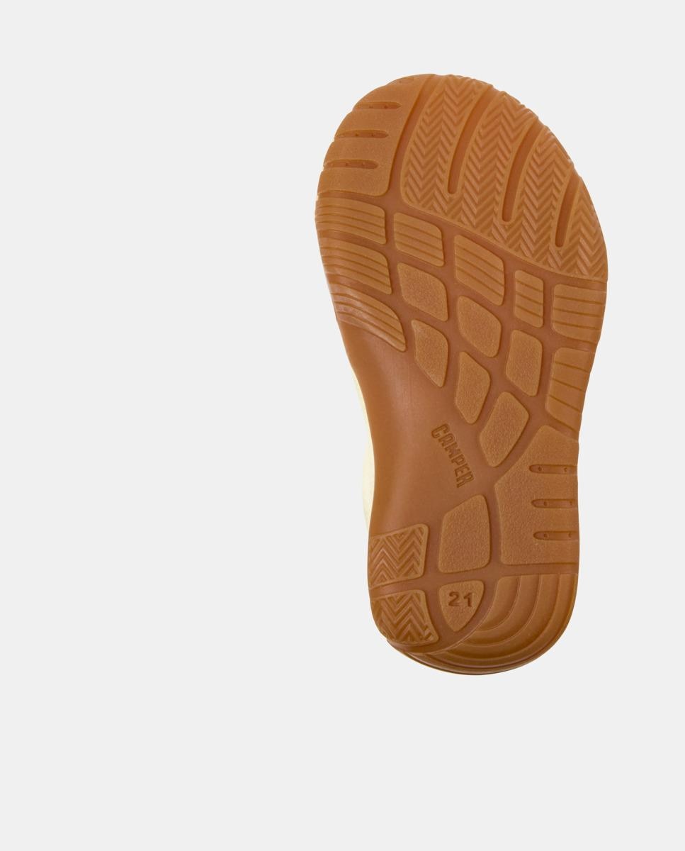 Sapatilhas de Pele Infantil Peu Path com Atacadores Amarelo-4