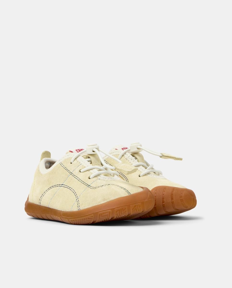 Sapatilhas de Pele Infantil Peu Path com Atacadores Amarelo-5