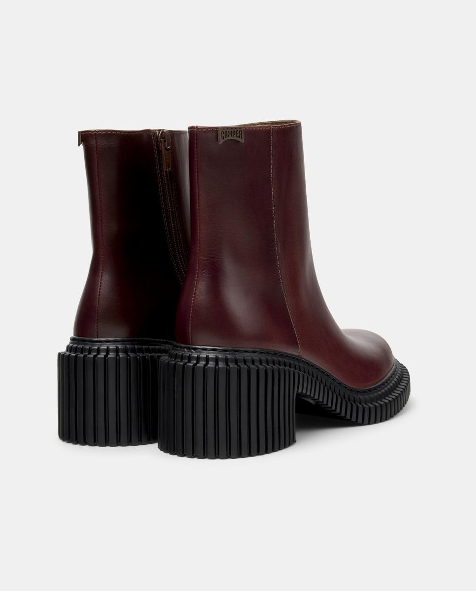 Botins de Pele Pix London Castanho-escuro-3