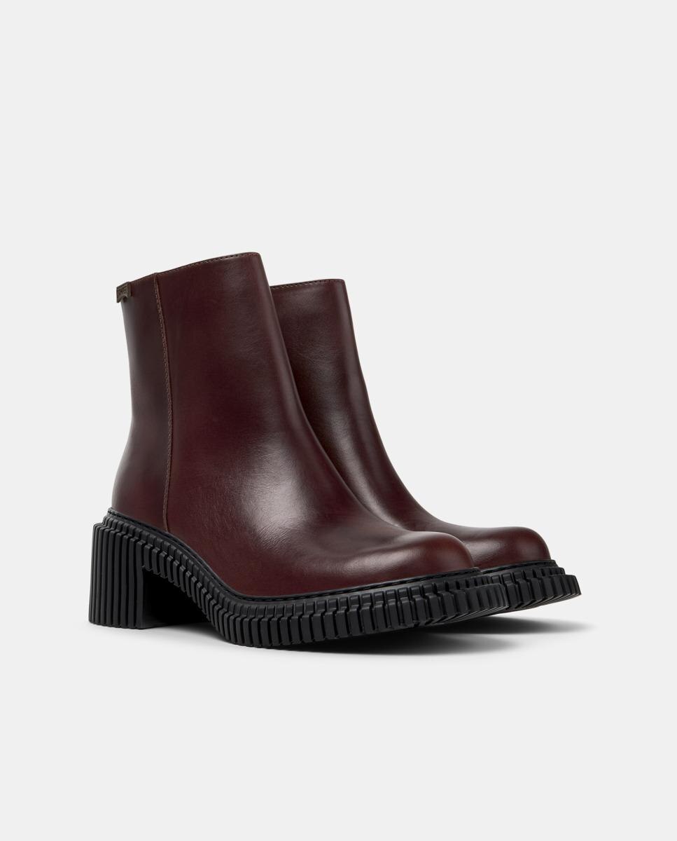 Botins de Pele Pix London Castanho-escuro-5