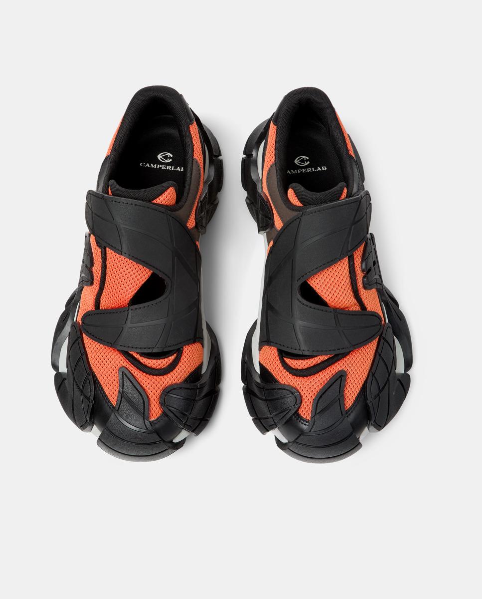 Sapatilhas Desportivas com Velcro em Cinzento Preto / Vermelho-2