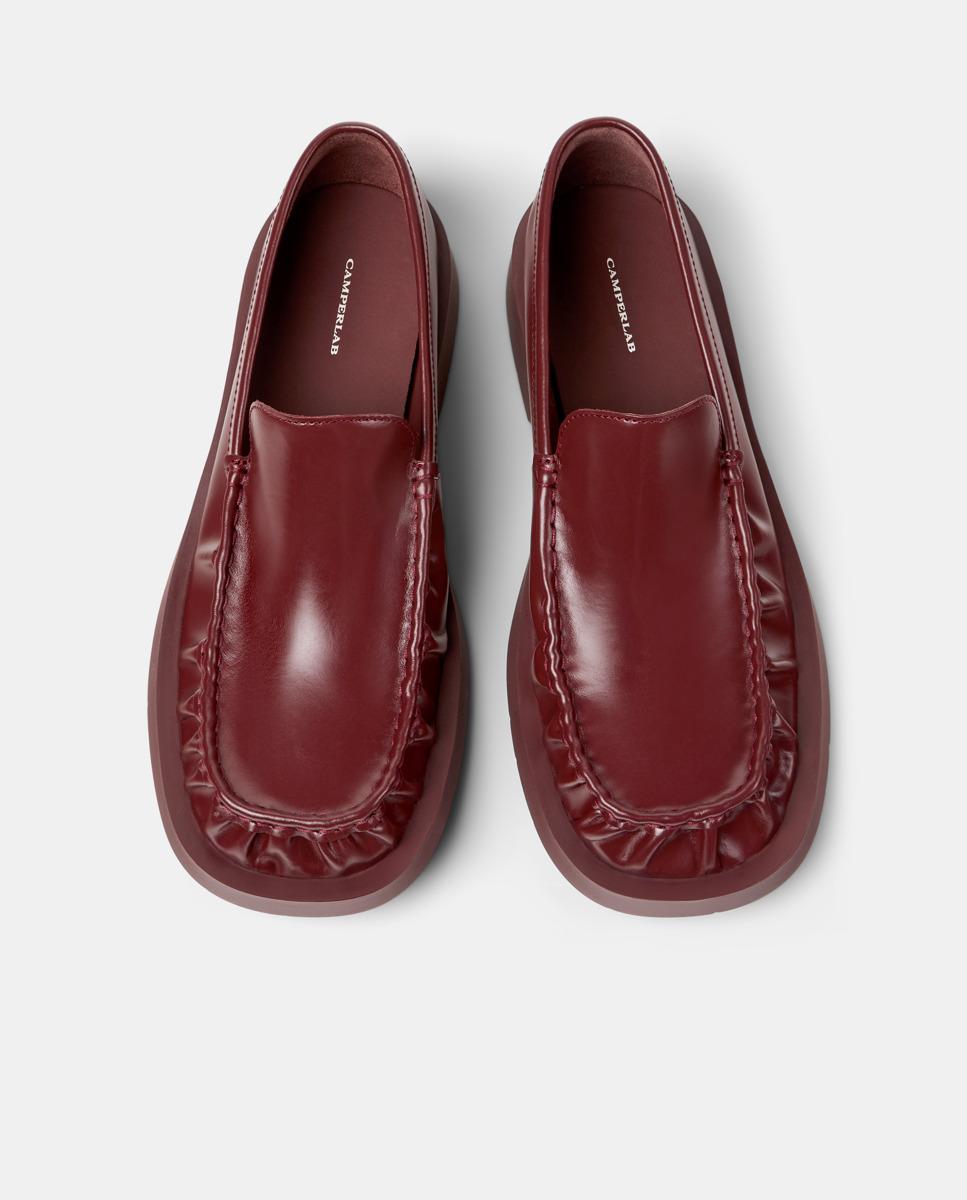 Mocassins Rasos Unissexo de Pele 1978 Bordeaux-2