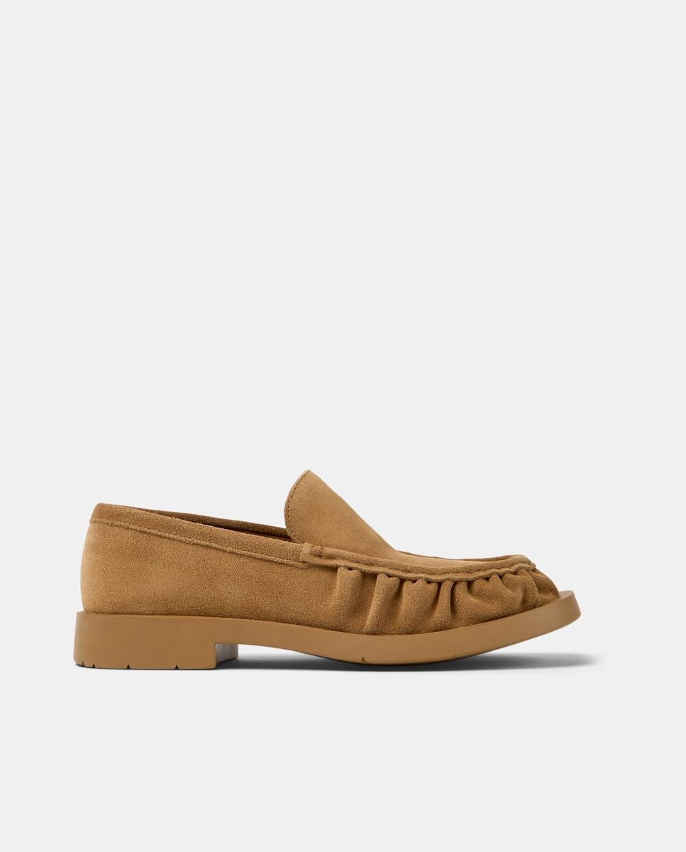 Mocassins Rasos Unissexo de Pele 1978 Castanho-1