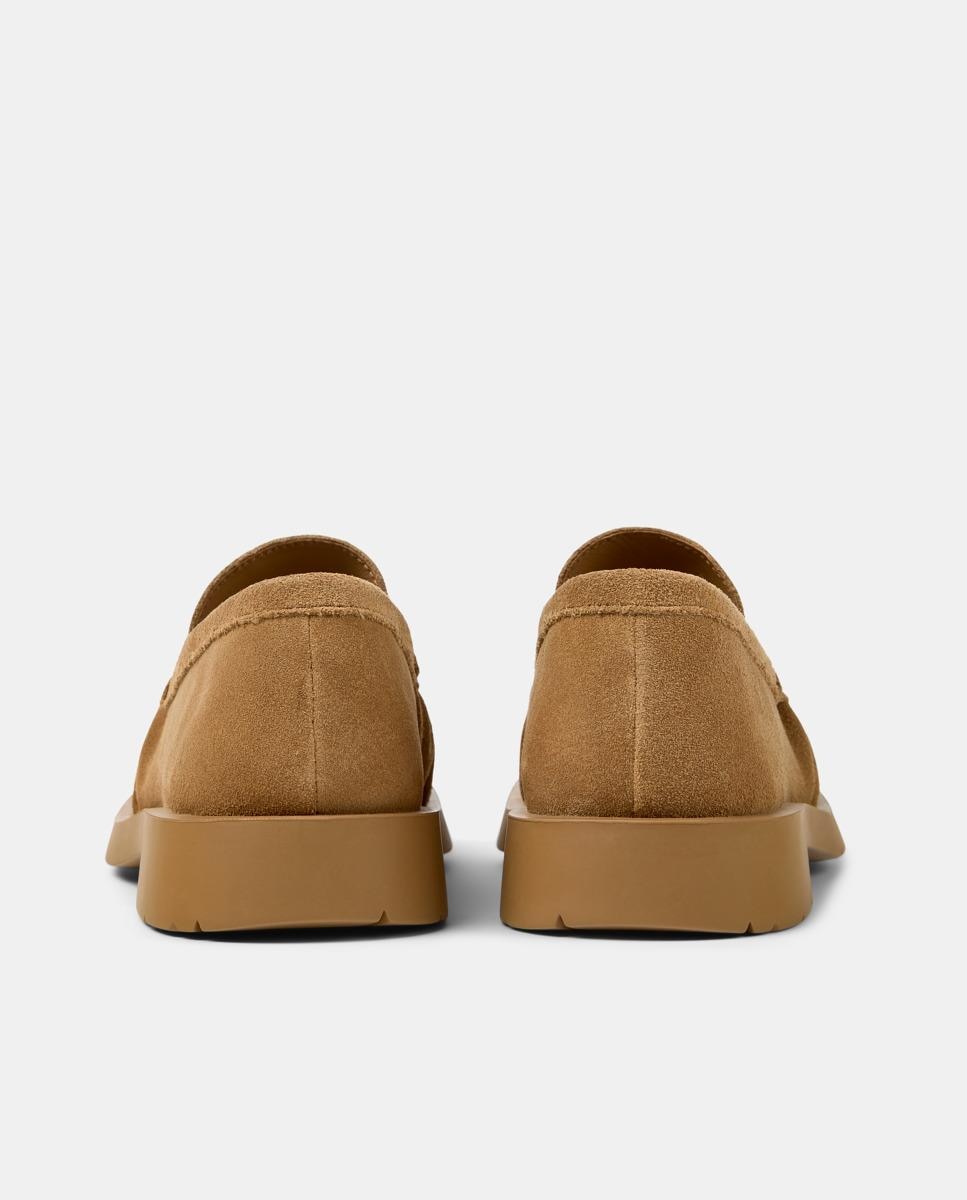 Mocassins Rasos Unissexo de Pele 1978 Castanho-3